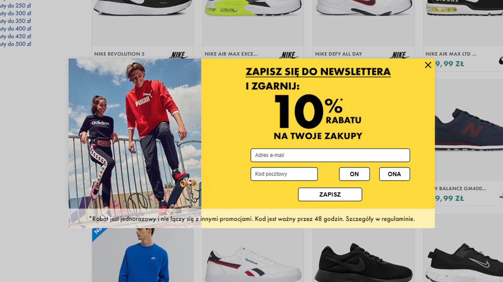 Okienko pop-up - jedna z najskuteczniejszych metod budowania bazy adresowej